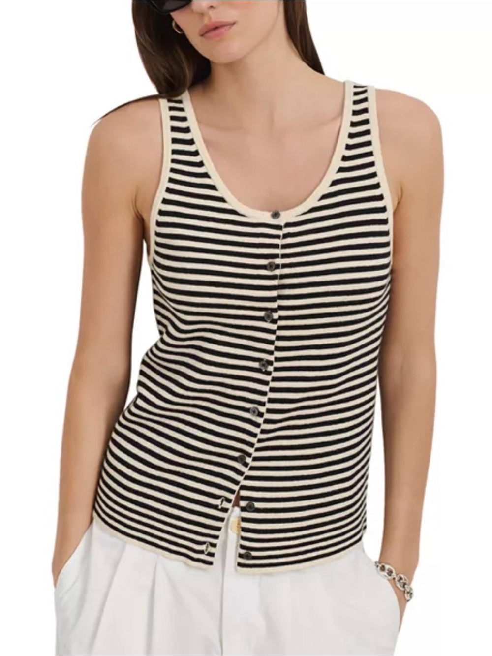 NWT • Alex Mill Louisa Striped Vest in Cotton Cashmere S